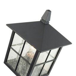 Rackhams Classic Matte Black Die-Cast Aluminium Metal Exterior Lantern Bollard Fitting - thumbnail 4
