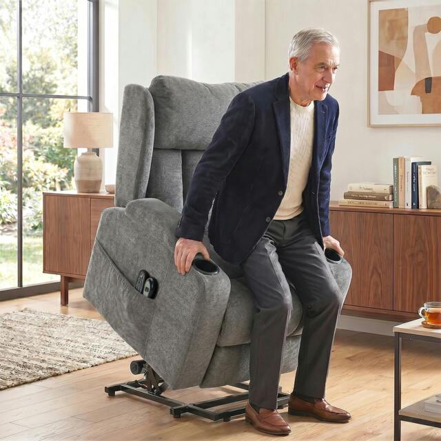 Rackhams Power Recliner Chair w/ Massage and Heat, Electric Lift Chair - Grey - image 1