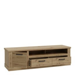 Rackhams Corona 2 Drawer 1 Door TV Unit in Artisan Oak - 1 - thumbnail 3