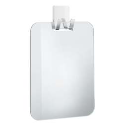 Rackhams Plastic Mirror with Self Adhesive Wall Mounted Hanging Hook Chromed Stainless Steel Bathroom Mirror for Shaving or Makeup
