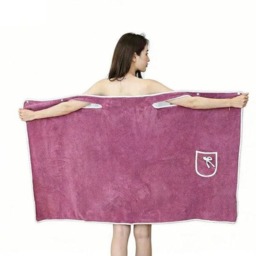 Rackhams Coral Fleece Thickened Bathrobe Blanket & Towel - Burgundy