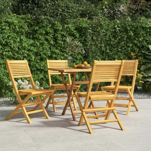 Rackhams Folding Garden Chairs 4 pcs 47x62x90 cm Solid Wood Teak