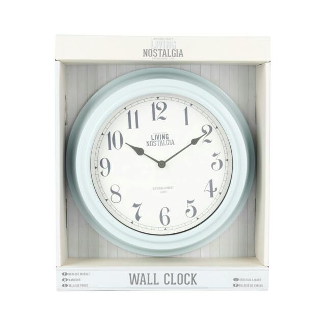 Rackhams Living Nostalgia Vintage Blue Wall Clock - Blue - Plastic - Clock - image 1