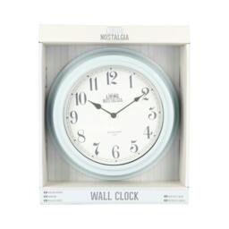Rackhams Living Nostalgia Vintage Blue Wall Clock - Blue - Plastic - Clock - thumbnail 1
