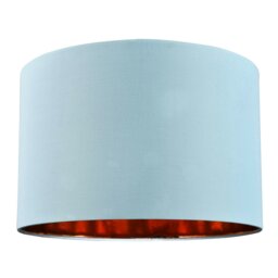 "Rackhams Modern Chic Duck Egg Cotton 12"" Table/Pendant Lamp Shade with Shiny Copper Inner"