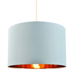 "Rackhams Modern Chic Duck Egg Cotton 12"" Table/Pendant Lamp Shade with Shiny Copper Inner" - thumbnail 2