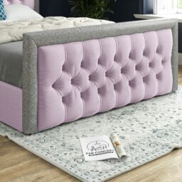 Rackhams Venice Glitter Border Upholstered Soft Velvet Bed Frame - Pink - Black - Single - thumbnail 4