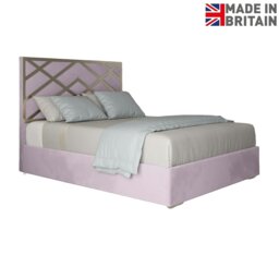 Rackhams Mayfair Upholstered Soft Velvet Metal Bed Frame - Pink - Pink - Super king - thumbnail 6