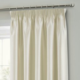 Rackhams Faux Silk Pencil Pleat Curtains - 117cm x 137cm - Silver - thumbnail 5