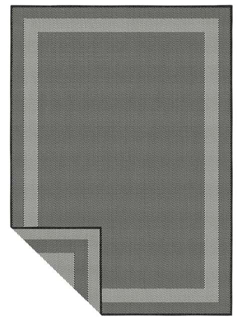 Rackhams Duo Weave Outdoor Dark Grey Rug Bordered - 160X230 cm