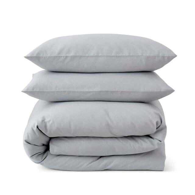 Rackhams Touch of Linen Duvet Cover Set (includes 2 pillowcases 1 for Single) - Double - Sky Blue - image 1