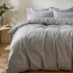 Rackhams Touch of Linen Duvet Cover Set (includes 2 pillowcases 1 for Single) - Double - Sky Blue - thumbnail 4
