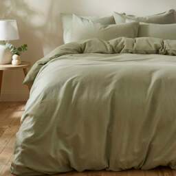 Rackhams Touch of Linen Duvet Cover Set (includes 2 pillowcases 1 for Single) - Double - Sky Blue - thumbnail 6