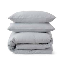 Rackhams Touch of Linen Duvet Cover Set (includes 2 pillowcases 1 for Single) - Double - Sky Blue - thumbnail 1