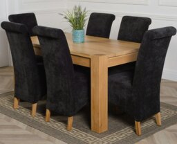 Rackhams Kuba Medium Oak Dining Table with Montana Fabric Chairs - 4 chairs - Grey - thumbnail 5
