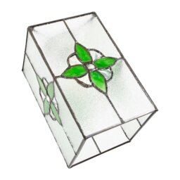 Rackhams Traditional Clear Glass Tiffany Style Pendant Light Shade with Green Panels - thumbnail 3