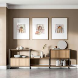 Rackhams Wall Canvases For Living Room - Set of 3 Moroccan Inspired Wall art Prints - 16 x 22 inches / 40.65 cm x 56 cm - Polyester Canvas 260 gsm - Canvas wrapped - thumbnail 6