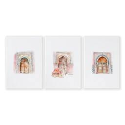 Rackhams Wall Canvases For Living Room - Set of 3 Moroccan Inspired Wall art Prints - 16 x 22 inches / 40.65 cm x 56 cm - Polyester Canvas 260 gsm - Canvas wrapped - thumbnail 1
