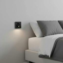 Rackhams 3 Watt Square Black Recessed LED Reading Lamp For Bed - thumbnail 4