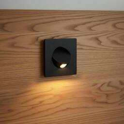 Rackhams 3 Watt Square Black Recessed LED Reading Lamp For Bed - thumbnail 1