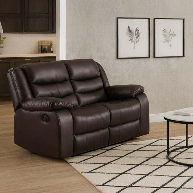 Rackhams Venice Leather Reclining 2 Seater Sofa - Brown - image 1