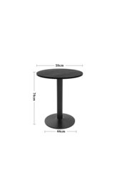 Rackhams 3pcs Round Dining Table and 2 Folding Chairs Set Bistro Coffee Table Set Furniture - Black - thumbnail 6
