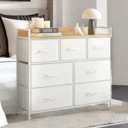 Rackhams Industrial Bedroom Chest With 7 Fabric Drawers White - thumbnail 6
