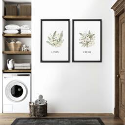 Rackhams Laundry Room Pictures - Set of 2 wall art prints - A2 16.54 x 23.39 in / 42 x 59.4 cm - Satin Photo paper 280 gsm - Oak Frame - thumbnail 3
