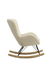 Rackhams Modern Faux Wool Rocking Chair - Beige - thumbnail 3