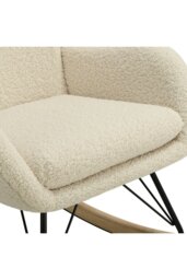 Rackhams Modern Faux Wool Rocking Chair - Beige - thumbnail 5