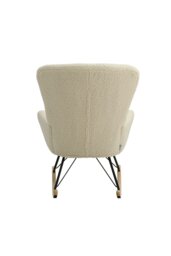 Rackhams Modern Faux Wool Rocking Chair - Beige - thumbnail 4