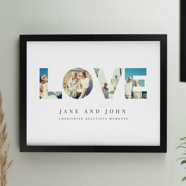 Rackhams Personalised LOVE Photo Upload Black Poster Frame - image 1