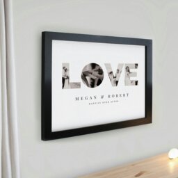 Rackhams Personalised LOVE Photo Upload Black Poster Frame - thumbnail 2