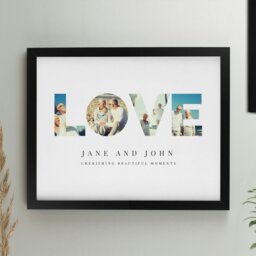 Rackhams Personalised LOVE Photo Upload Black Poster Frame