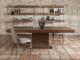 Rackhams Rectangular walnut extending dining table 1015 - thumbnail 6