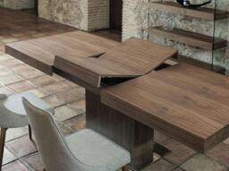 Rackhams Rectangular walnut extending dining table 1015 - thumbnail 5