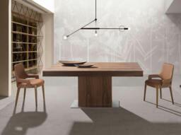 Rackhams Rectangular walnut extending dining table 1015 - thumbnail 4