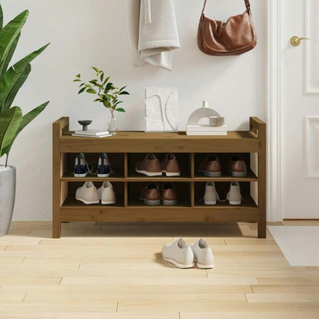 Rackhams Hall Bench Honey Brown 110x40x60 cm Solid Wood Pine