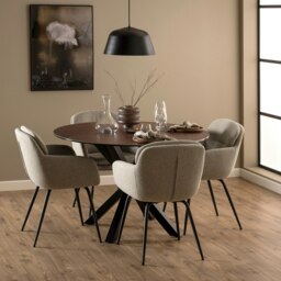 Rackhams Heaven Dining Table with Ceramic Rusty Brown Top - Black - No - Brown - thumbnail 4