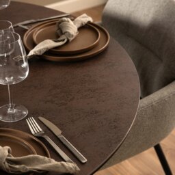 Rackhams Heaven Dining Table with Ceramic Rusty Brown Top - Black - No - Brown - thumbnail 5