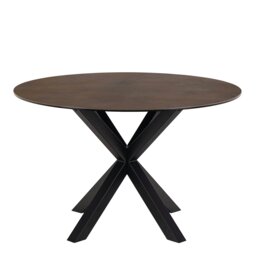 Rackhams Heaven Dining Table with Ceramic Rusty Brown Top - Black - No - Brown - thumbnail 2
