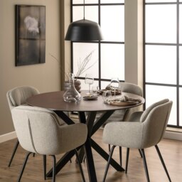 Rackhams Heaven Dining Table with Ceramic Rusty Brown Top - Black - No - Brown - thumbnail 3