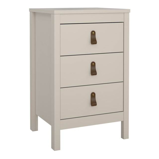 Rackhams Barcelona Bedside Table 3 Drawers in Cashmere - Beige - Manufactured wood - 1 - image 1