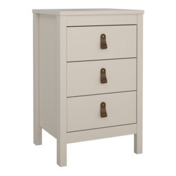 Rackhams Barcelona Bedside Table 3 Drawers in Cashmere - Beige - Manufactured wood - 1