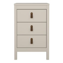Rackhams Barcelona Bedside Table 3 Drawers in Cashmere - Beige - Manufactured wood - 1 - thumbnail 3
