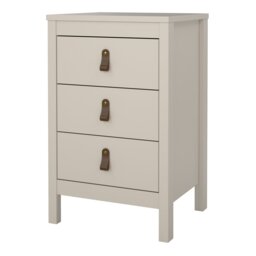 Rackhams Barcelona Bedside Table 3 Drawers in Cashmere - Beige - Manufactured wood - 1 - thumbnail 4
