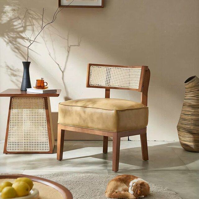 Rackhams Alexa Rattan Lounge Chair, Armchair - Side Table