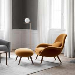 Rackhams Kemble Armchair And Footstool, Velvet - White - thumbnail 2