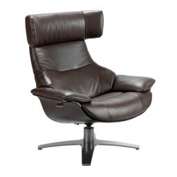 Rackhams Chocolate Brown Leather Swivel Recliner Armchair 5022 - Modern - Yes - No - thumbnail 1