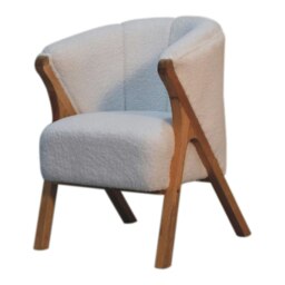 Rackhams White Boucle Minimalistic Chair - thumbnail 3